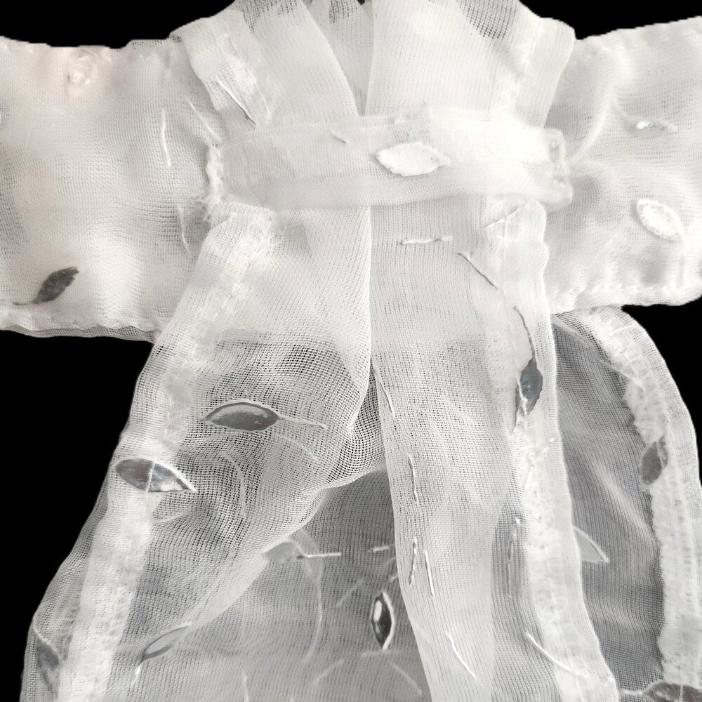 STOCK TIE for Equestrians Pre-Tied SILVER LEAF Organza OSFA New by ORNAMENTS